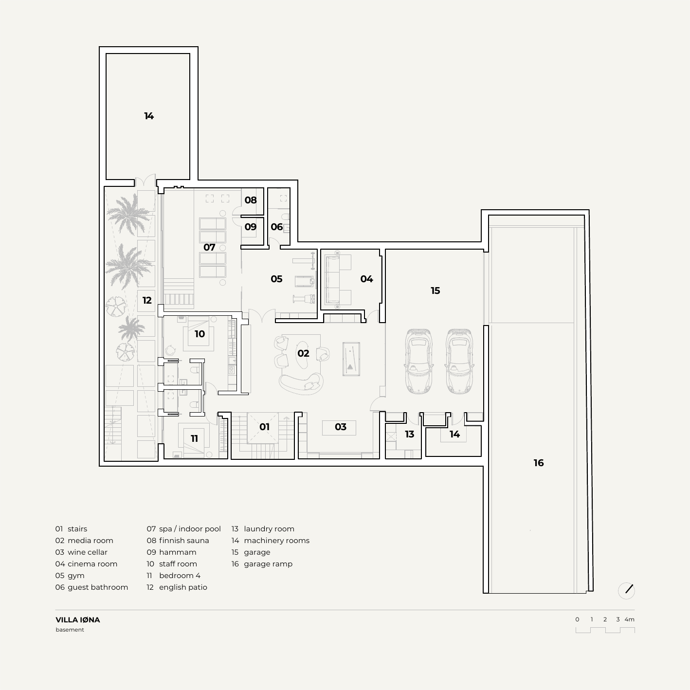 Villa Iona Basement floorplan