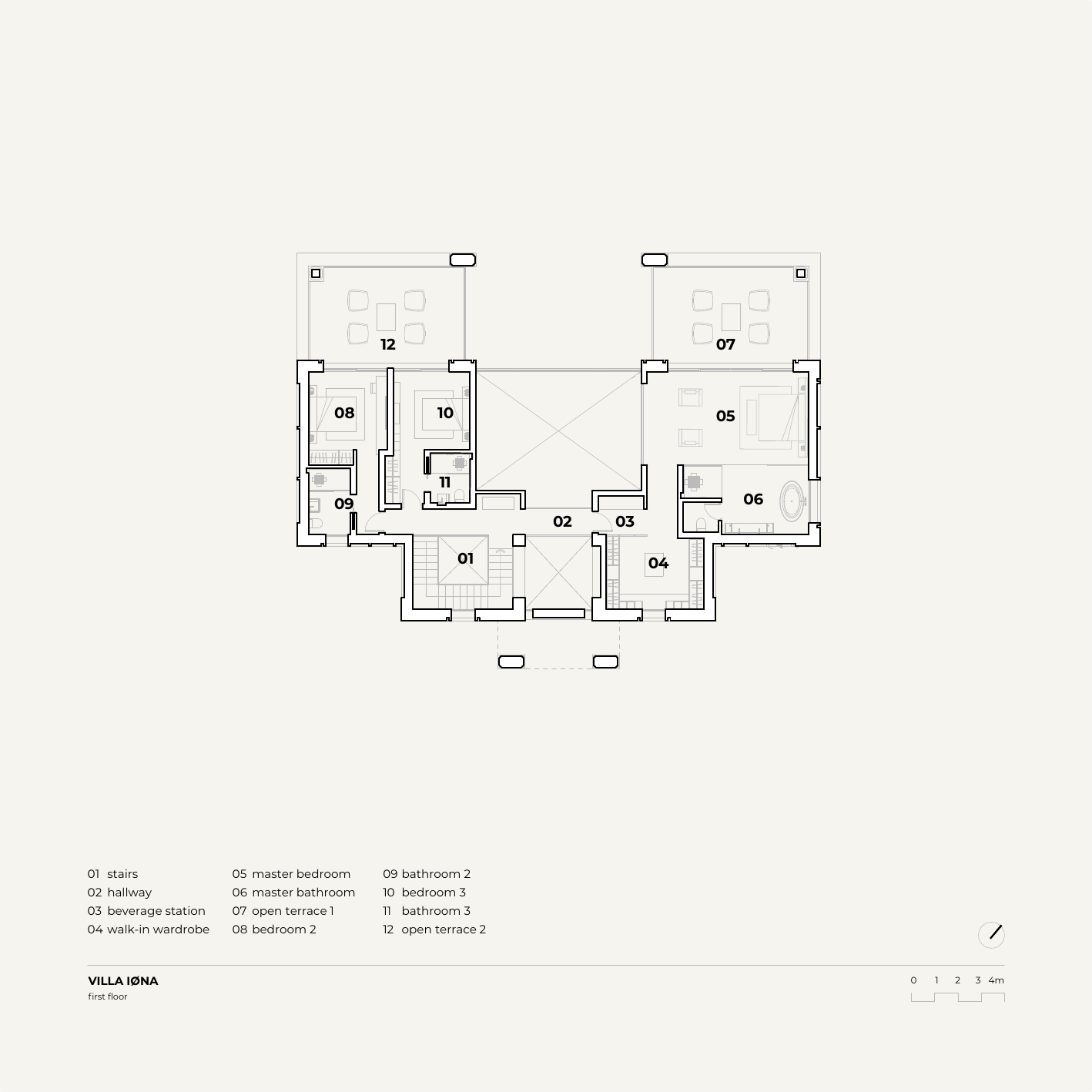 Villa Iona First floor floorplan
